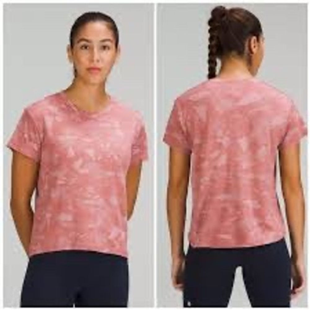 Lululemon Train To Be Short Sleeve Crop‎ Terracotta Orange Size 6